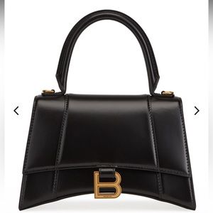 Balenciaga
Hourglass XS Shiny Box Calf Top-Handle Bag